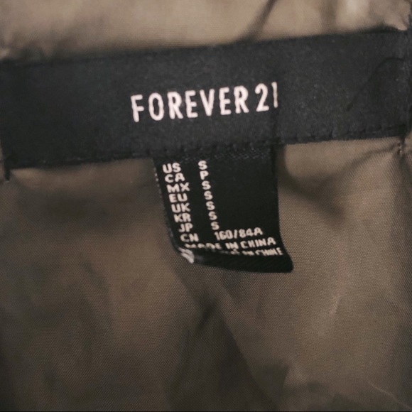 F21 Olive & Leather Utility Jacket - Picture 4 of 4